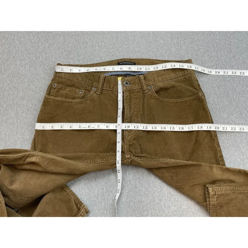 Banana Republic Pants Mens 31 x 32 Brown 100% Pima Cotton Corduroy Slim Straight